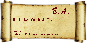 Bilitz András névjegykártya